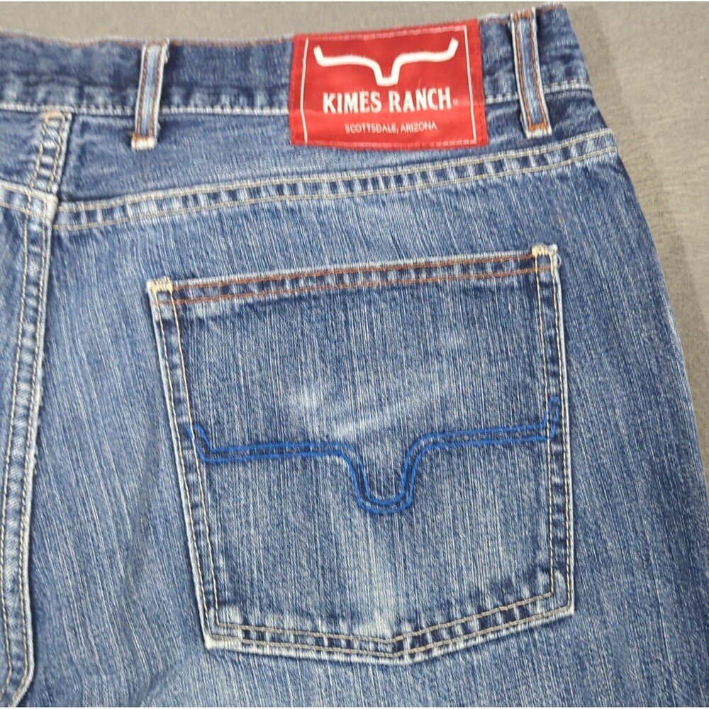 Kimes Ranch Jeans Men's 36x34 Blue Dillon Bootcut Made In USA Western Flaws